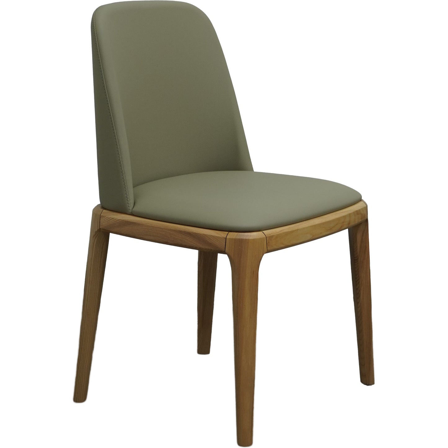 Modern Upholstered Dining Chair with Solid Wood Legs – Beige/Natural or Orange/Walnut
