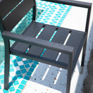 Switch Black Modern Outdoor Armchair with Aluminum Frame and Plastic Wood Slats 4 image
