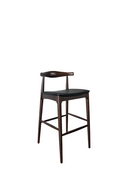 Switch Set of 2 Wooden Elbow Barstool with Black PU Upholstered Seat 3 image