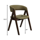 Switch Set of 2 Modern Walnut Dining Chair with Curved Backrest and Beige Upholstery 3 image