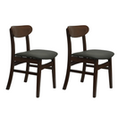 Switch Set of 2 Wood Dining Chair with Dark Gray Seat- Light and Dark Wood Options 1 image