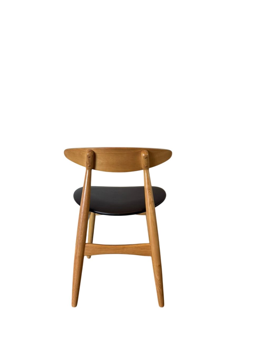 Solid Wood Dining Chair with Curved Oval Backrest