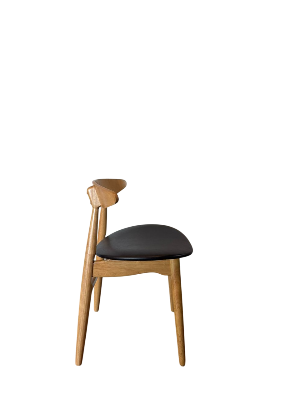 Solid Wood Dining Chair with Curved Oval Backrest