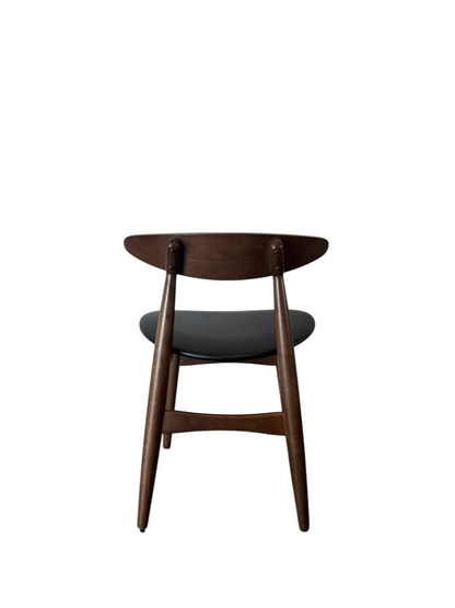 Solid Wood Dining Chair with Curved Oval Backrest