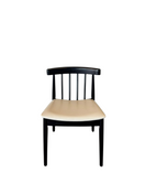 Switch Set of 2 Angled Slat Back Wood Dining Chair with PU Upholstered Seat 1 image