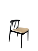 Switch Set of 2 Angled Slat Back Wood Dining Chair with PU Upholstered Seat 3 image