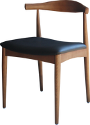 Switch Wooden Elbow Dining Chair with PU Upholstered Seat 1 image