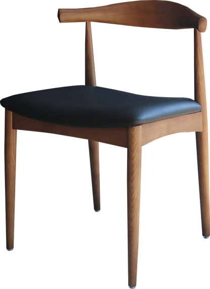 Wooden Elbow Dining Chair with PU Upholstered Seat