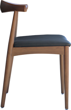 Wooden Elbow Dining Chair with PU Upholstered Seat