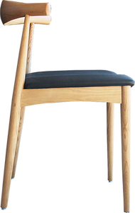 Wooden Elbow Dining Chair with PU Upholstered Seat