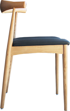 Wooden Elbow Dining Chair with PU Upholstered Seat