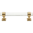 Switch 6" Clear Acrylic Cabinet Pull with Brushed Brass Ends – Modern Drawer Handle for Kitchen &amp; Bathroom Cabinets 5.06" Opening to Opening 4 image