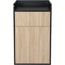 Switch 25 Gallon Indoor Commercial Trash Bin with Swing Door – Modern Wood Panel Design 3 image