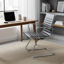 Switch Set of 8 Cantilever Medium Back PU Leather Waiting Room Lobby Chair Leather Ribbed Ergonomic Conference Task Chair 2 image