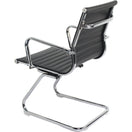 Switch Set of 8 Cantilever Medium Back PU Leather Waiting Room Lobby Chair Leather Ribbed Ergonomic Conference Task Chair 3 image