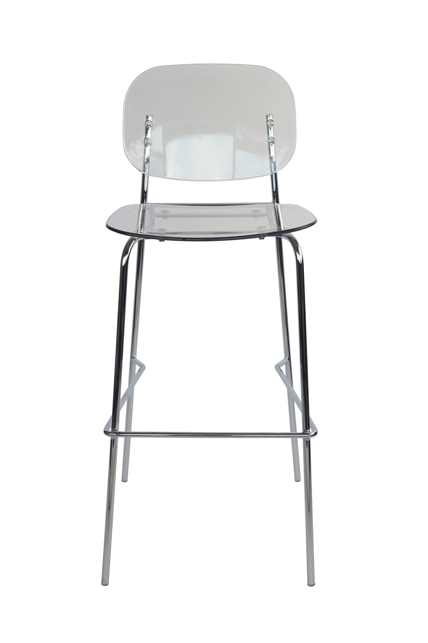 Set of 4 Clear Modern Acrylic Barstools with Chrome Metal Legs