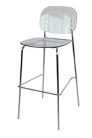 Switch Set of 4 Clear Modern Acrylic Barstools with Chrome Metal Legs 2 image