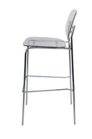 Switch Set of 4 Clear Modern Acrylic Barstools with Chrome Metal Legs 3 image