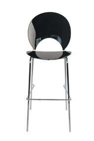 Set of 4 Modern PC Barstools with Chrome Metal Legs