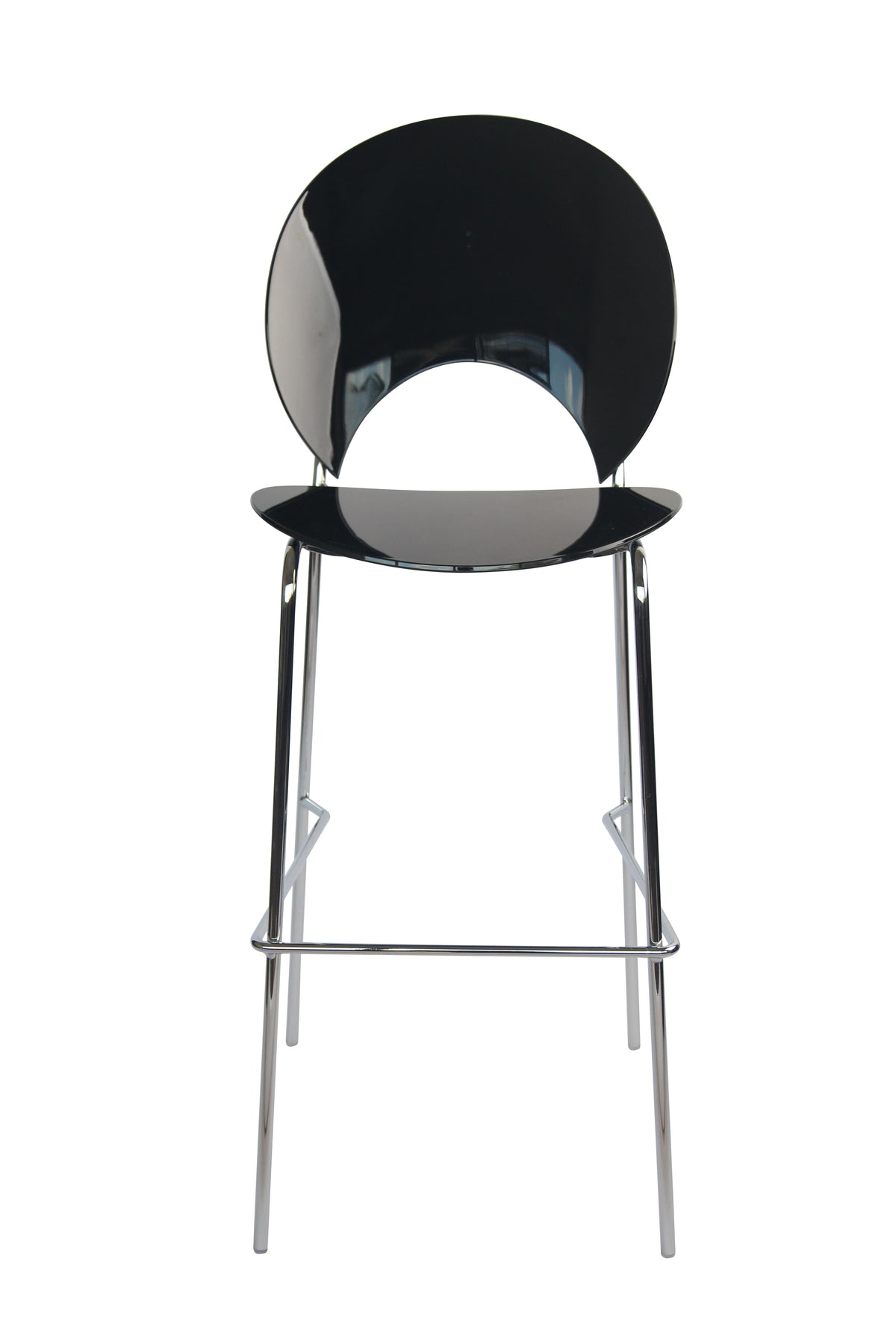 Set of 4 Modern PC Barstools with Chrome Metal Legs