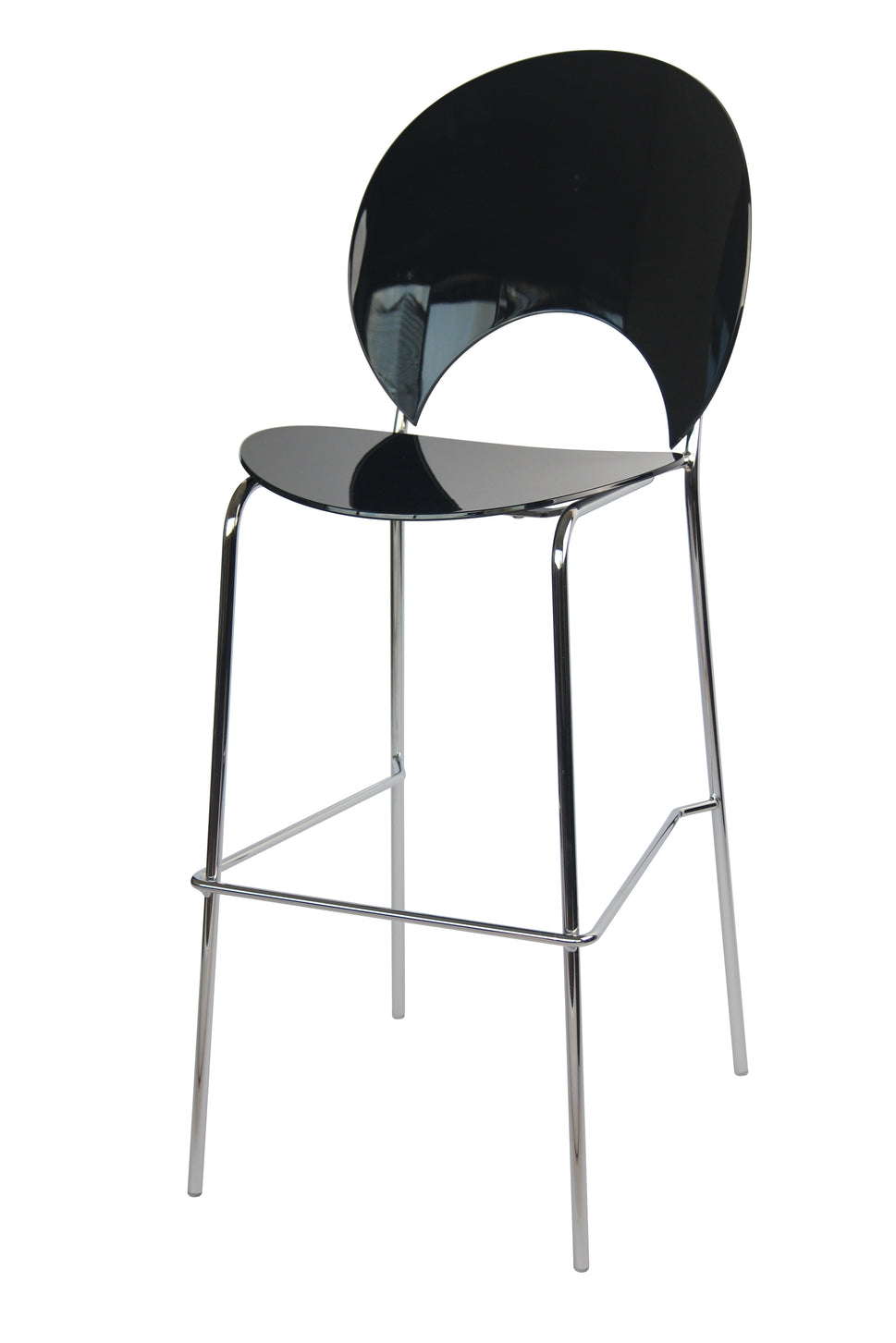 Set of 4 Modern PC Barstools with Chrome Metal Legs