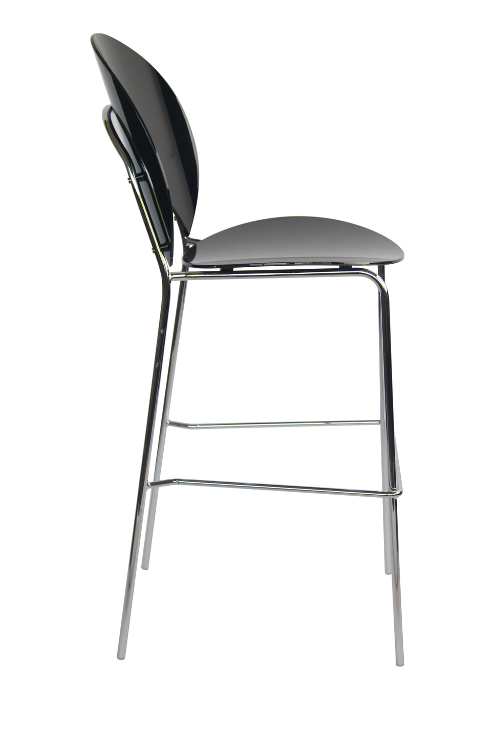 Set of 4 Modern PC Barstools with Chrome Metal Legs