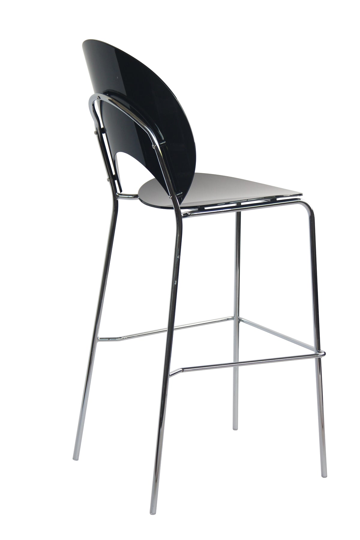 Set of 4 Modern PC Barstools with Chrome Metal Legs