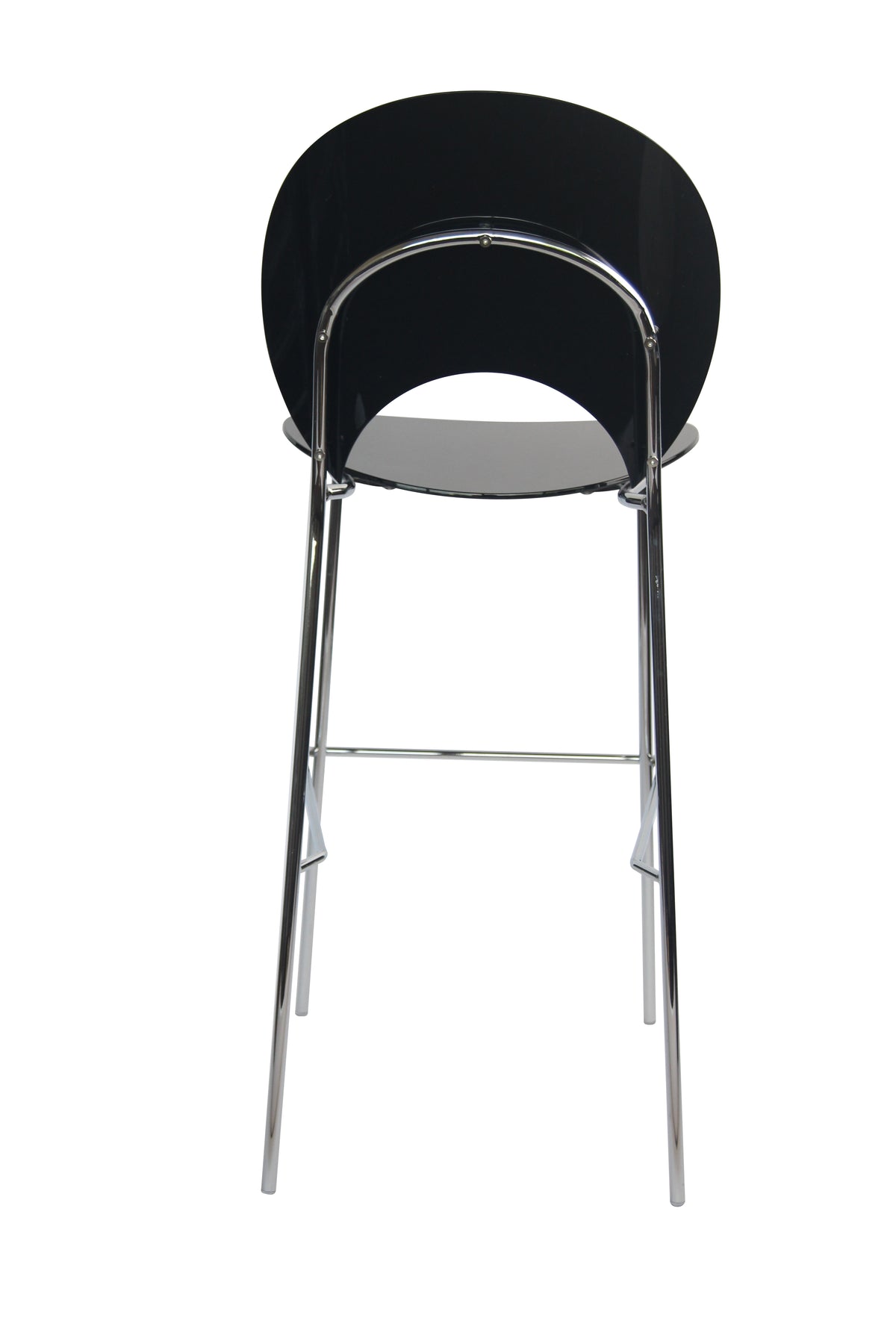 Set of 4 Modern PC Barstools with Chrome Metal Legs