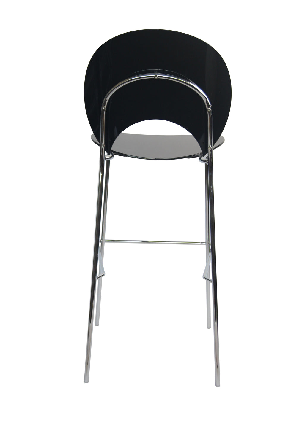 Set of 4 Modern PC Barstools with Chrome Metal Legs