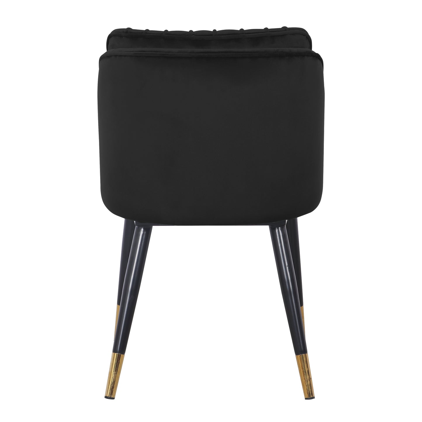 Modern Velvet Upholstered Dining Chair with Gold Trim