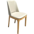 Switch Set of 2 Modern Cream Upholstered Dining Chair with Natural Wood Frame 2 image