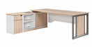 Switch Modern L-Shaped Executive Desk with Integrated Storage – Wood &amp; White Finish 2 image