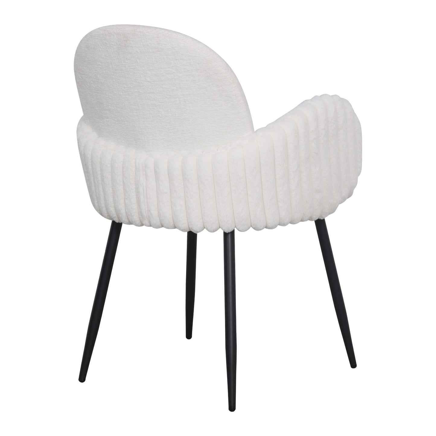 Modern Upholstered Dining Chair with Tufted Armrests and Metal Legs