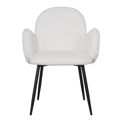 Set of 2 Modern Upholstered Dining Chair with Tufted Armrests and Metal Legs