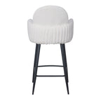 Set of 2 Modern Upholstered Bar Stool with Tufted Armrests and Metal Base