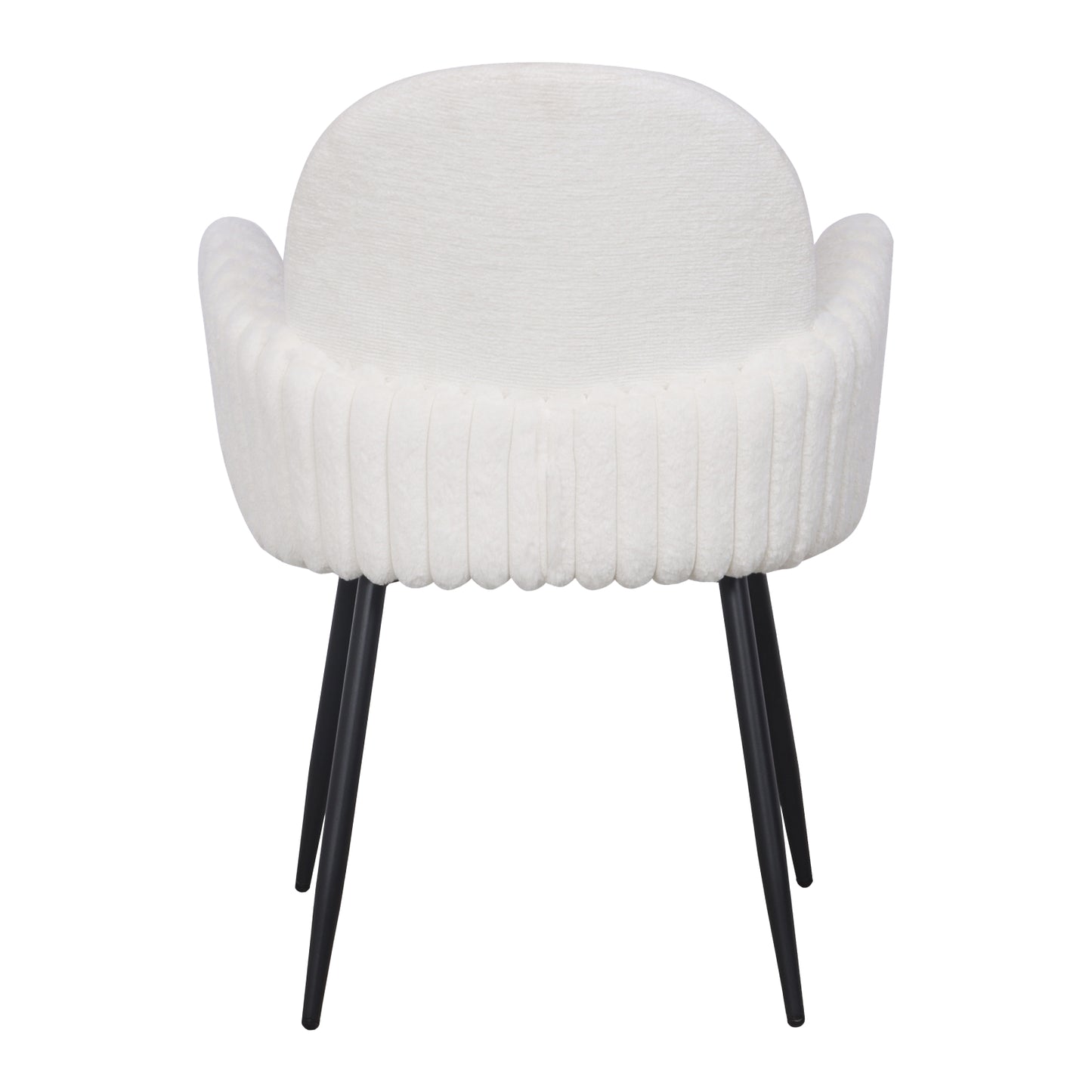 Modern Upholstered Dining Chair with Tufted Armrests and Metal Legs