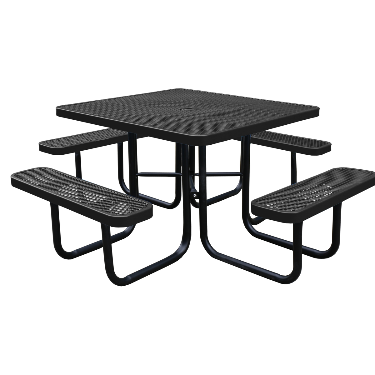 Square Picnic Table with Attached Benches