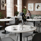 Switch Commercial-Grade Indoor &amp; Outdoor Table with Reinforced Stone-Composite Top: Round White Marble-Like 3 image