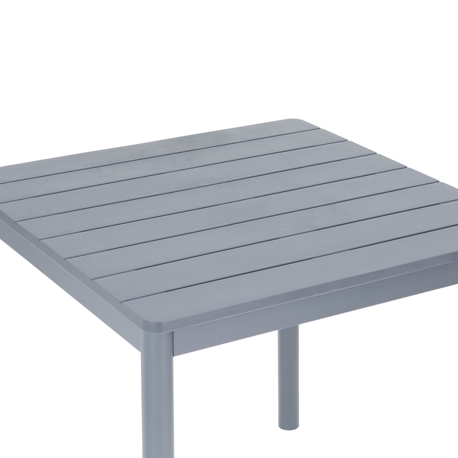 All-Weather Outdoor Dining Table – Square or Rectangular, PP Plastic Slatted Top