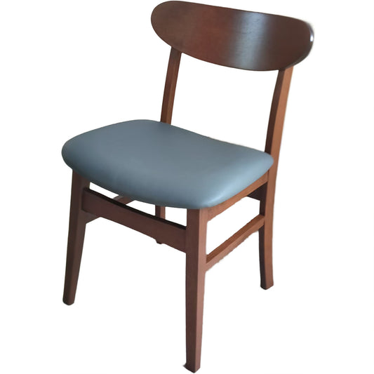 Wood Dining Chair with Dark Gray Seat- Light and Dark Wood Options