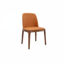 Switch Modern Upholstered Dining Chair with Solid Wood Legs – Beige/Natural or Orange/Walnut 2 image