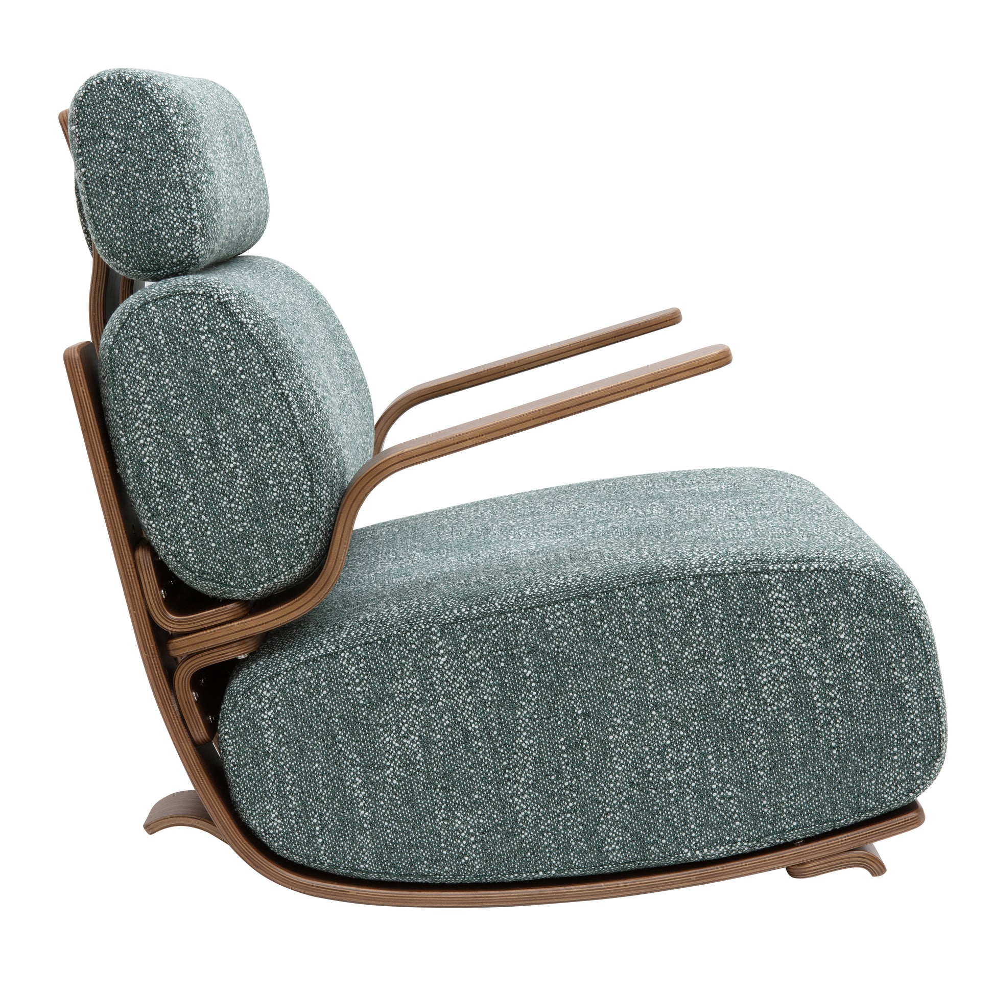 Modern Ergonomic Lounge Rocking Chair with Bentwood Frame & Plush Upholstery