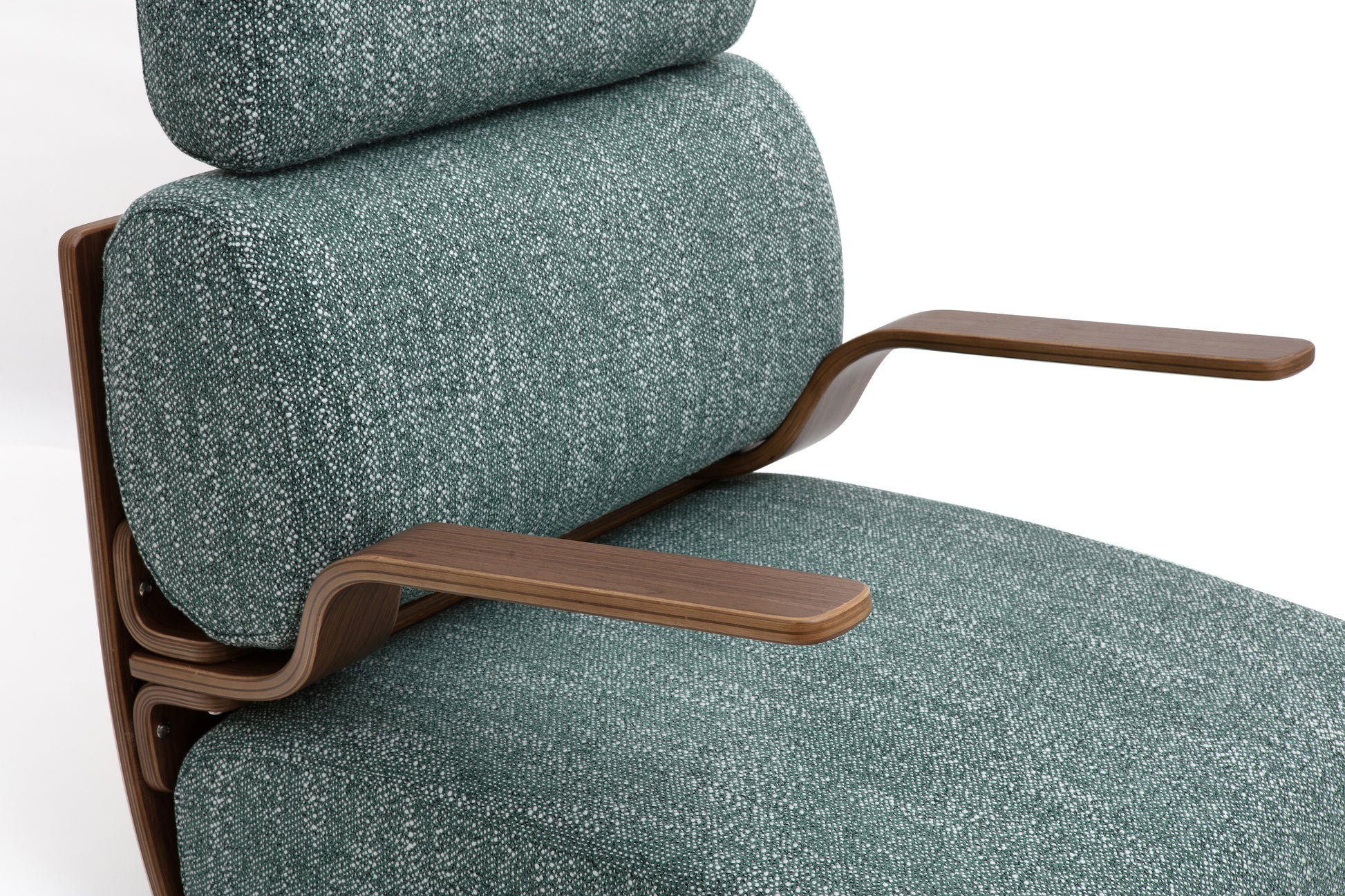 Modern Ergonomic Lounge Rocking Chair with Bentwood Frame & Plush Upholstery