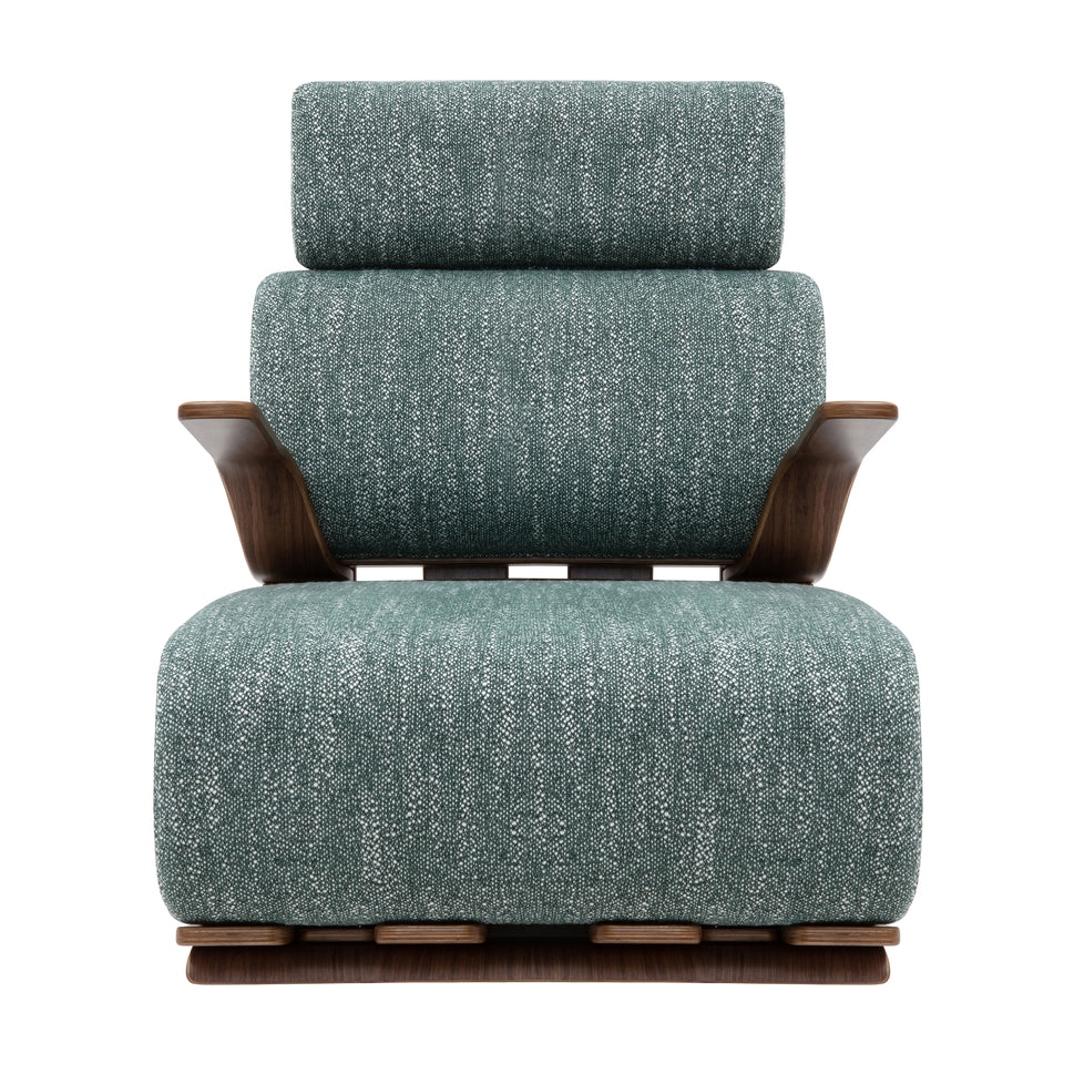 Modern Ergonomic Lounge Rocking Chair with Bentwood Frame & Plush Upholstery