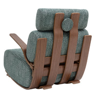 Modern Ergonomic Lounge Rocking Chair with Bentwood Frame & Plush Upholstery
