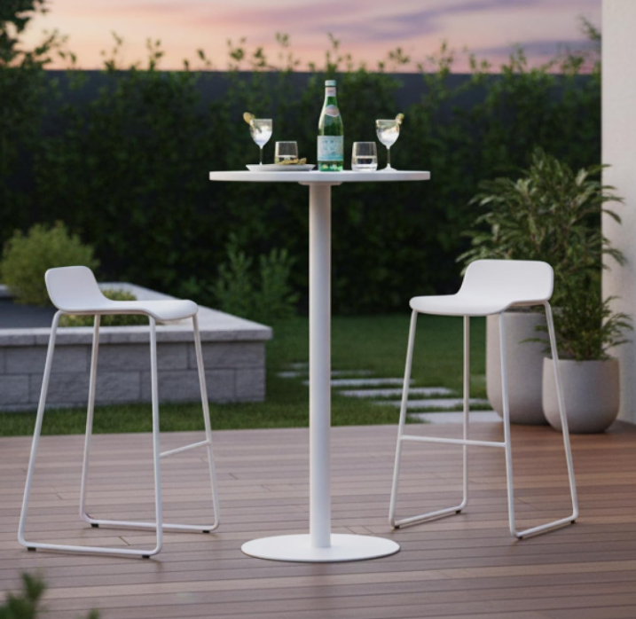 Modern Round Bistro Bar table Side table for Indoor and Outdoor Use (Diameter 23.5" height 41")