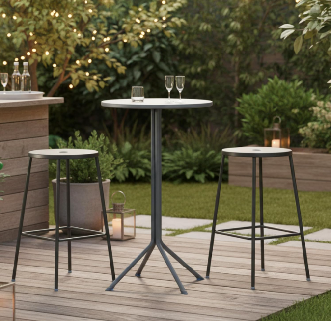 Modern Round Bistro Bar table Side table for Indoor and Outdoor Use (Diameter 23.5" height 41")