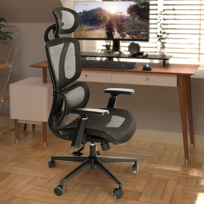 Premium Mesh Office Chair with Adjustable Lumbar Support- Black Chair Base