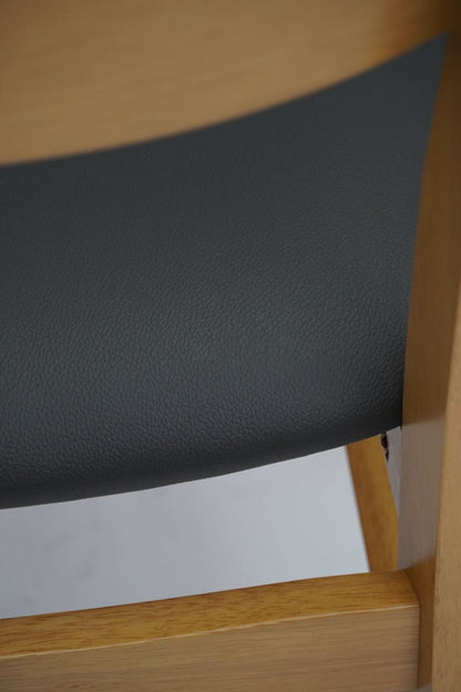 Set of 2 Wood Dining Chair with Dark Gray Seat- Light and Dark Wood Options
