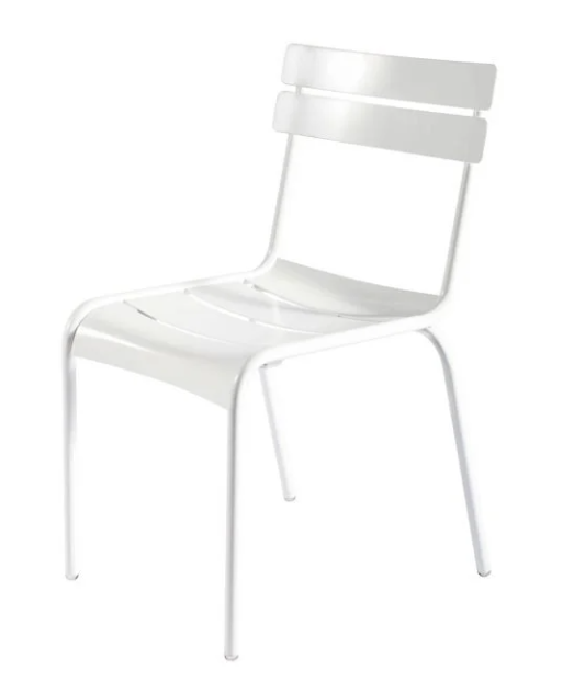 White Metal Outdoor Dining Chair